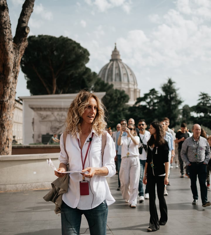 Your small group will head into the Vatican as most of the day's crowds are clearing out.